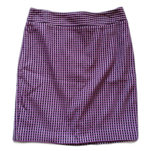 NWT Ann Taylor Tweed Pink Purple Black Pencil Skirt 6P Petite - Picture 3 of 11